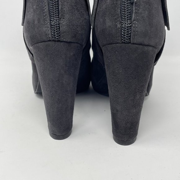 Stuart Weitzman Womens Black & Gray Suede Leather Zip Heel Booties Size 6.5 - Picture 6 of 13